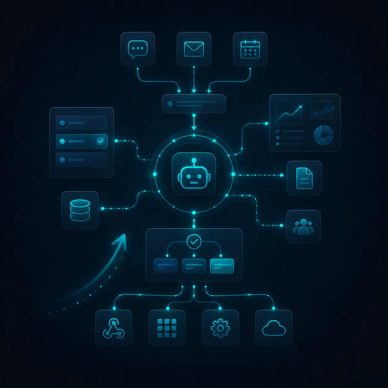 AI agents and business automation visual